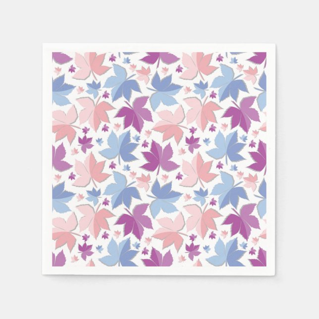 Colorful Autumn Leaves Pattern Napkins (Front)