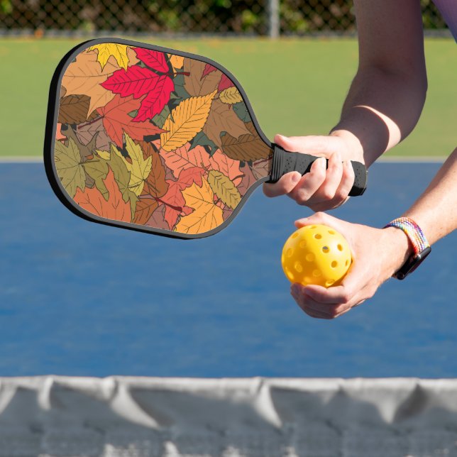 Colorful autumn leaves pickleball paddle (Insitu)