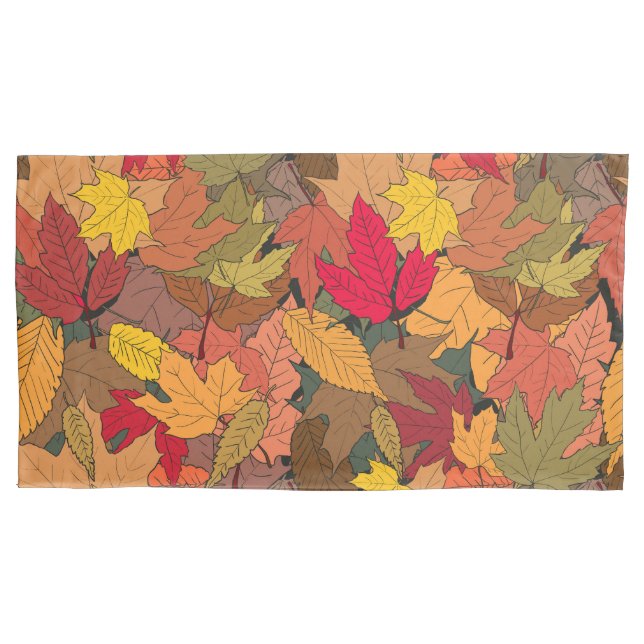 Colorful autumn leaves pillow case (Front)