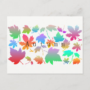 Colorful autumn leaves postcard