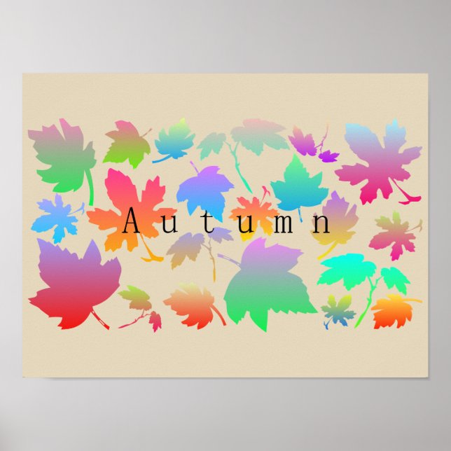 Colorful autumn leaves poster (Front)