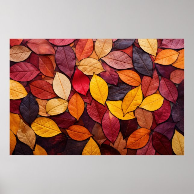 Colorful Autumn Leaves Poster (Front)