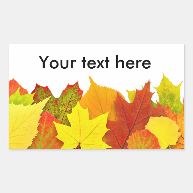 Colorful autumn leaves rectangular sticker (Front)