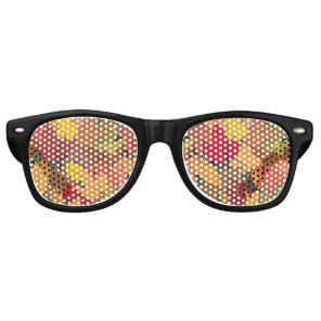 Colorful autumn leaves retro sunglasses