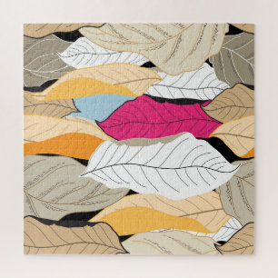 Colorful autumn leaves, seamless pattern. jigsaw puzzle