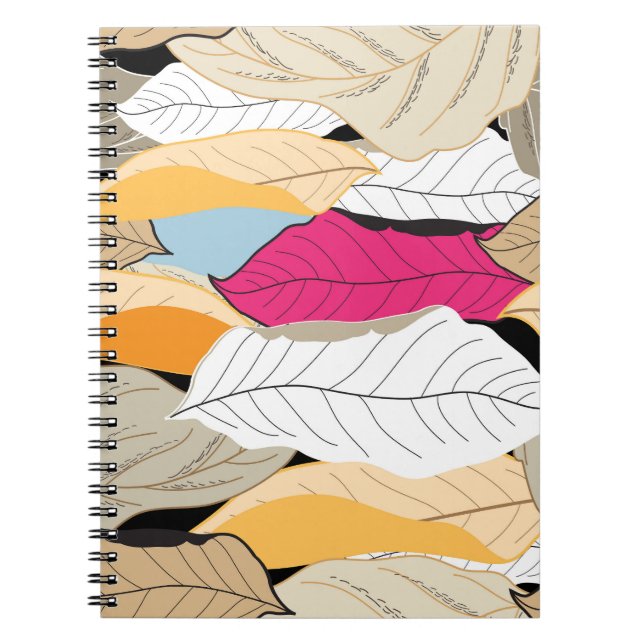 Colorful autumn leaves, seamless pattern. notebook (Front)