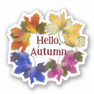 Colorful Autumn Leaves Sticker