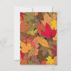 Colorful autumn leaves thank you card