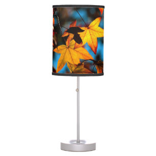colorful autumn leaves Thanksgiving Table Lamp