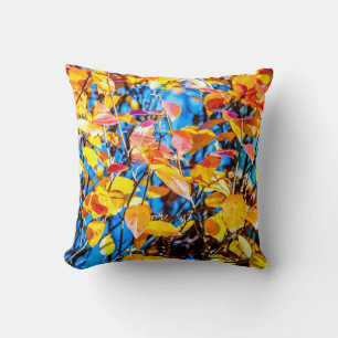 Colorful Autumn Leaves Throw Pillow