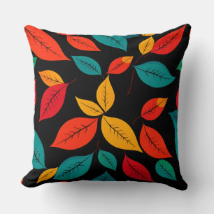 Colorful Autumn Leaves Throw Pillow