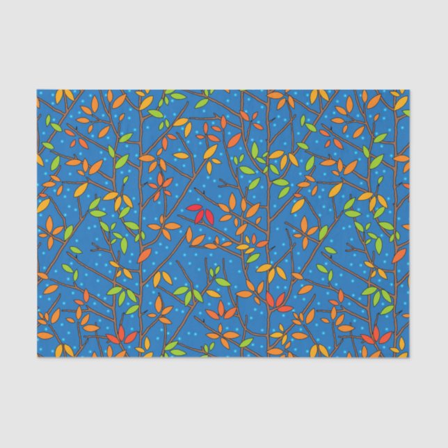 Colorful Autumn Leaves Tissue Paper (Front)