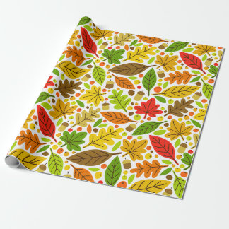Colorful Autumn Leaves Wrapping Paper