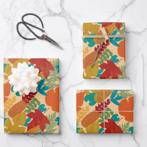 Colorful Autumn Leaves Wrapping Paper Sheets