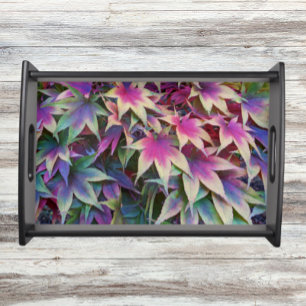 Colorful Autumn Maple Leaves Floral Serving Tray