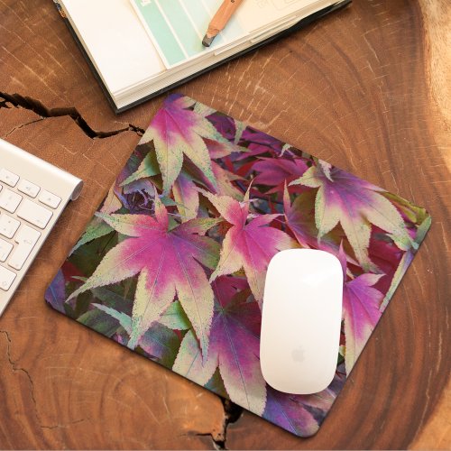 Colorful Autumn Maple Leaves Mouse Pad