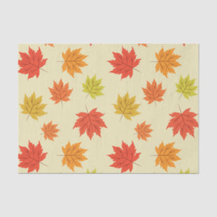 Colorful Autumn Maple Leaves on Light Cream Tissue Paper