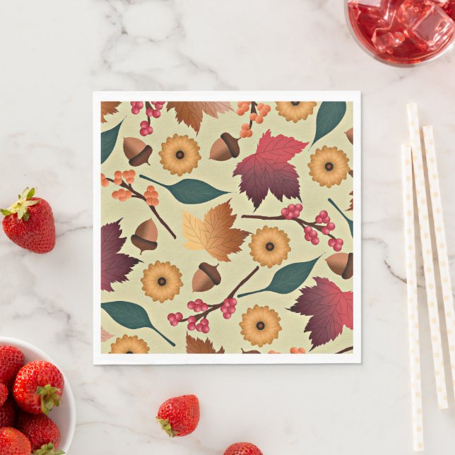 Colorful Autumn Pattern Napkins (Insitu)
