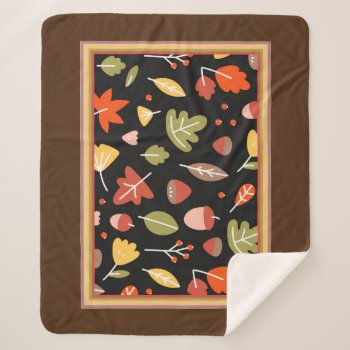 Colorful Autumn Pattern Sherpa Blanket by Virginia5050 at Zazzle