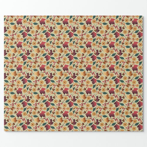 Colorful Autumn Pattern Wrapping Paper