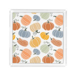 Colorful Autumn Pumpkins Pattern Acrylic Tray