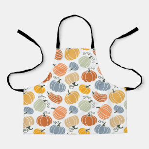 Colorful Autumn Pumpkins Pattern Apron