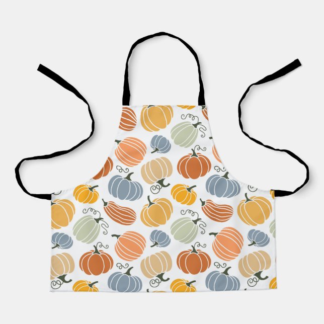 Colorful Autumn Pumpkins Pattern Apron (Front)