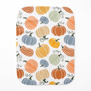 Colorful Autumn Pumpkins Pattern Baby Burp Cloth
