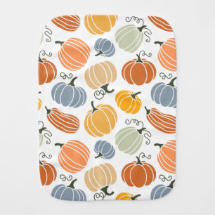 Colorful Autumn Pumpkins Pattern Baby Burp Cloth
