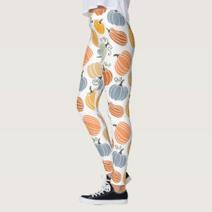 Colorful Autumn Pumpkins Pattern Leggings