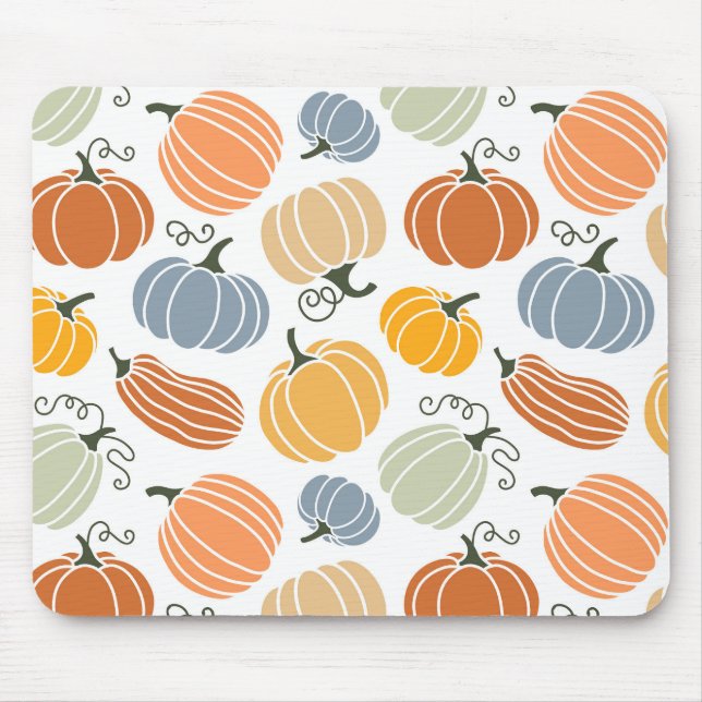 Colorful Autumn Pumpkins Pattern Mouse Pad (Front)