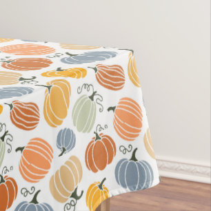 Colorful Autumn Pumpkins Pattern Tablecloth