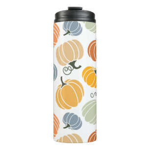 Colorful Autumn Pumpkins Pattern Thermal Tumbler