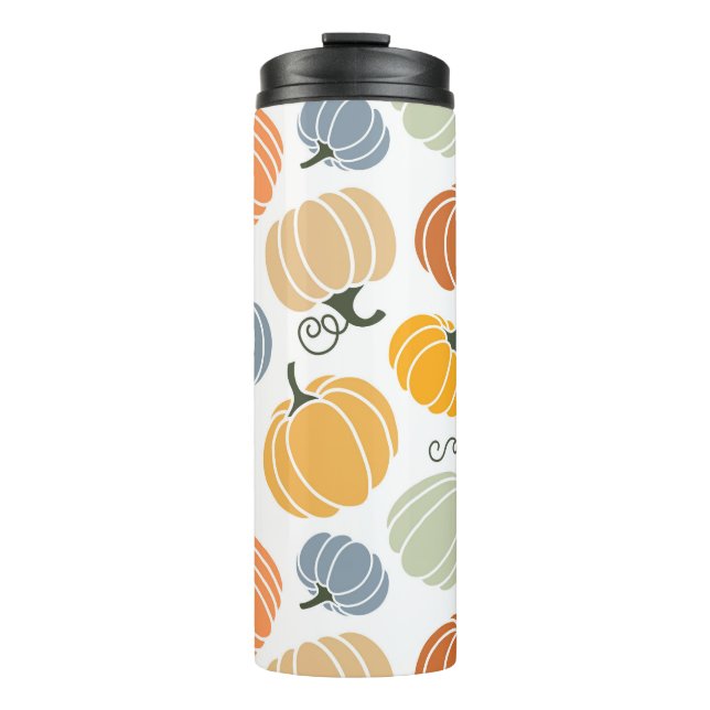 Colorful Autumn Pumpkins Pattern Thermal Tumbler (Front)