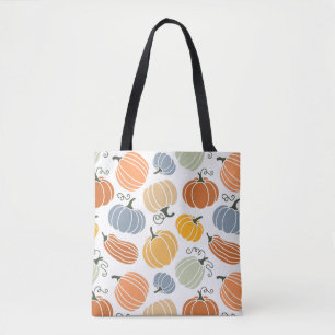 Colorful Autumn Pumpkins Pattern Tote Bag