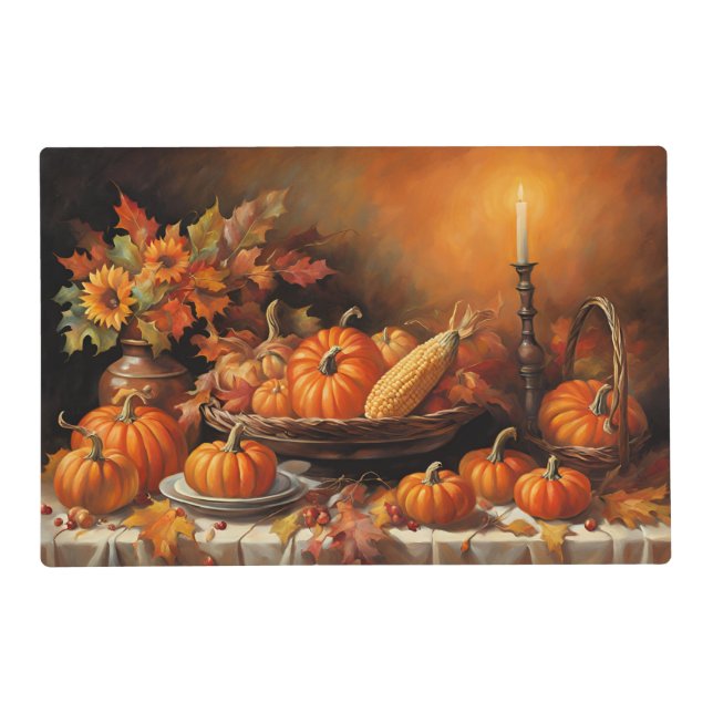 Colorful Autumn Pumpkins Placemat (Front)