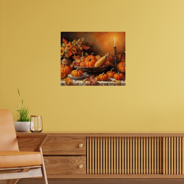 Colorful Autumn Pumpkins Poster (Living Room 2)