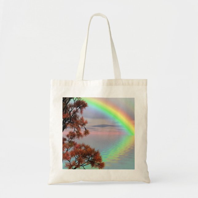 Colorful Autumn Rainbow Reflection Tote Bag (Front)
