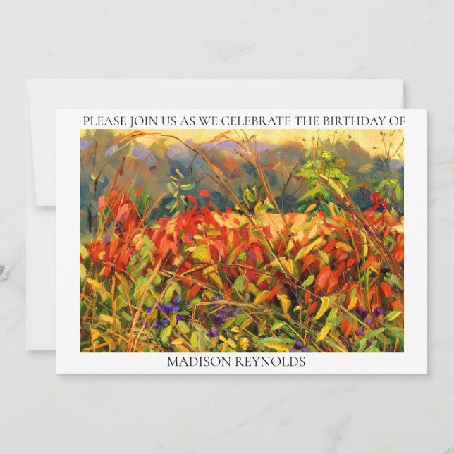 Colorful Autumn Red and Oranges Invitation (Front)