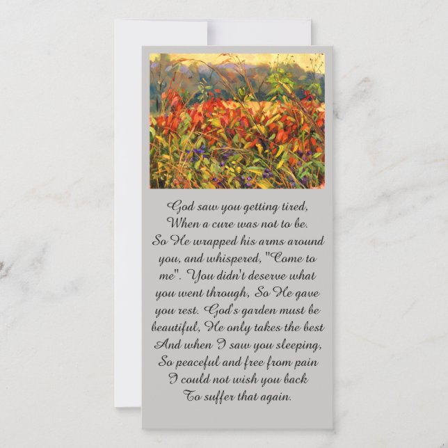 Colorful Autumn Reds and Oranges Prayer Card (Front)