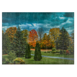 Colorful Autumn Scenic Photo Cutting Board