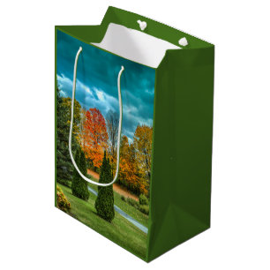 Colorful Autumn Scenic Photo Medium Gift Bag
