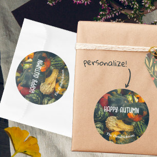 Colorful autumn squash and pumpkins Classic Round Sticker