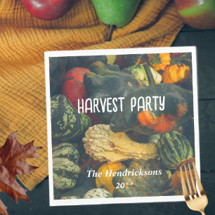  Colorful autumn squash and pumpkins Napkins
