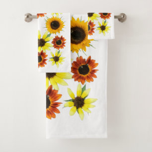 Colorful Autumn Sunflowers Photos Towel Set