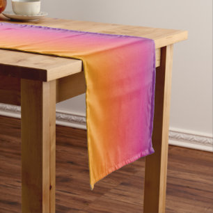 Colorful Autumn Sunset Gradient Short Table Runner