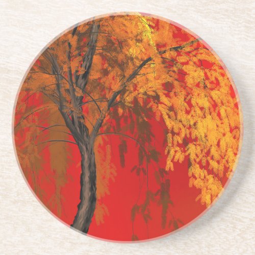 Colorful Autumn Tree Coaster