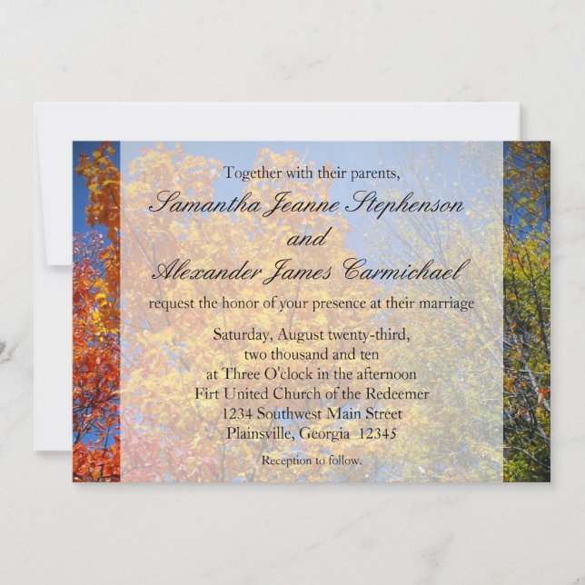 Colorful Autumn Trees Invitation (Front)