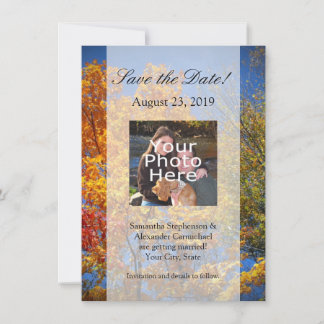 Colorful Autumn Trees Save the Date Invitation