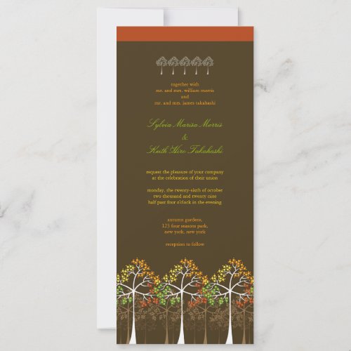 Colorful Autumn Fall Trees Woodland Wedding Invite